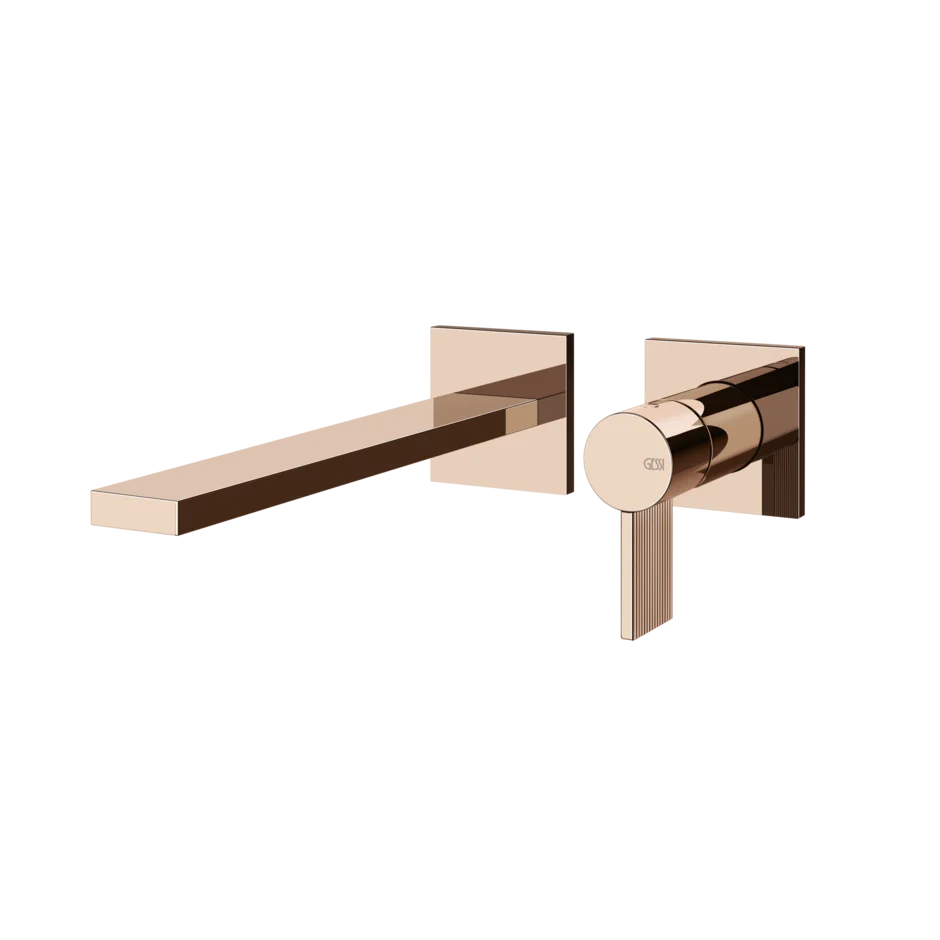 Gessi Inverso Rigato robinet de lavabo mural 73588 + 63397 Gessi Inverso Rigato robinet de lavabo mural 73588 + 63397