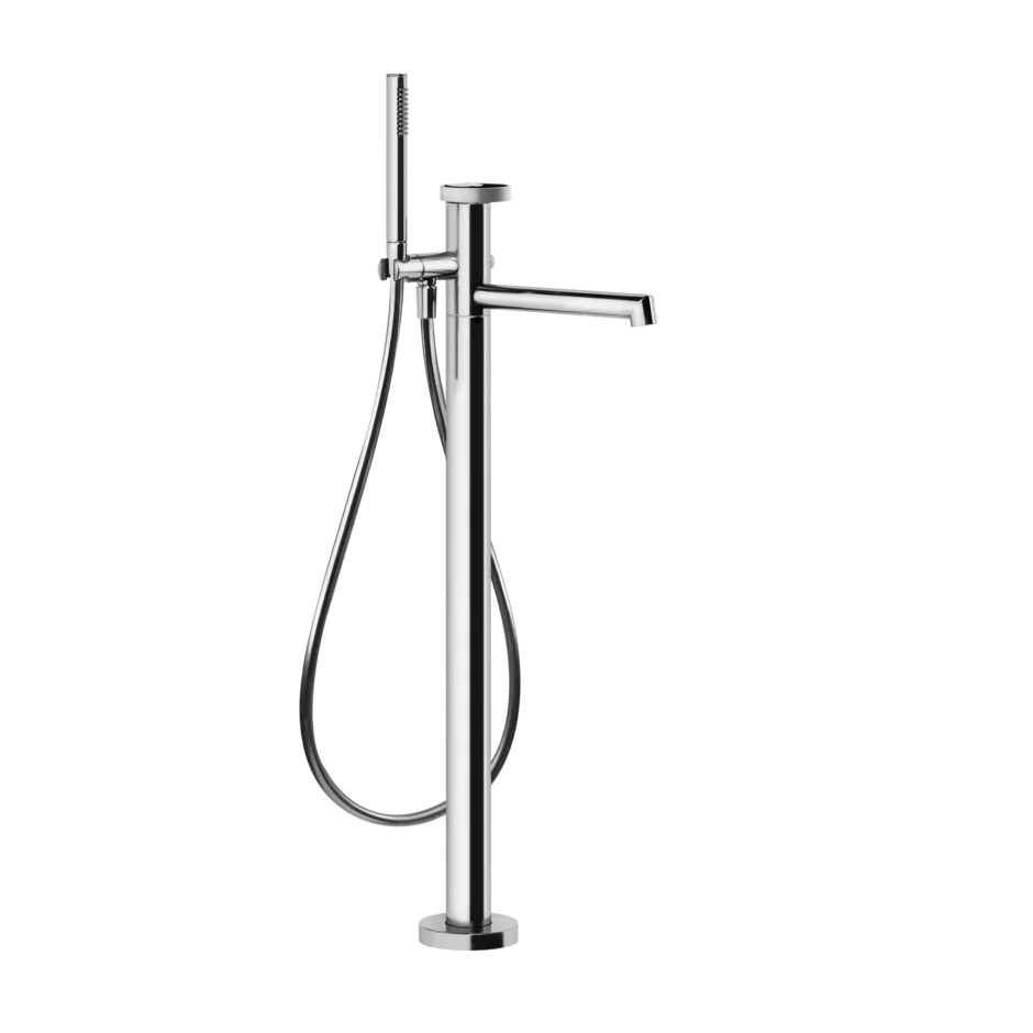 Gessi Anello rubinetto vasca da bagno a terra con doccetta 63328 + 46189