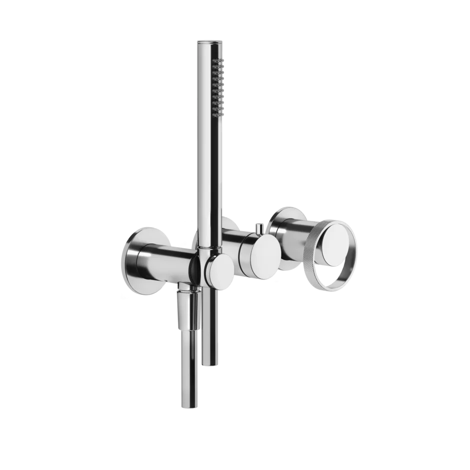 Gessi Anello robinet de douche avec inverseur 2 voies et douchette à main 63345 + 54139