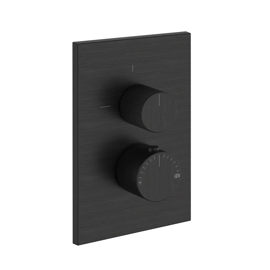 Gessi Inverso Rigato mitigeur thermostatique de douche mural avec inverseur 3 voies 73537 + 09269 Gessi Inverso Rigato mitigeur thermostatique de douche mural avec inverseur 3 voies 73537 + 09269