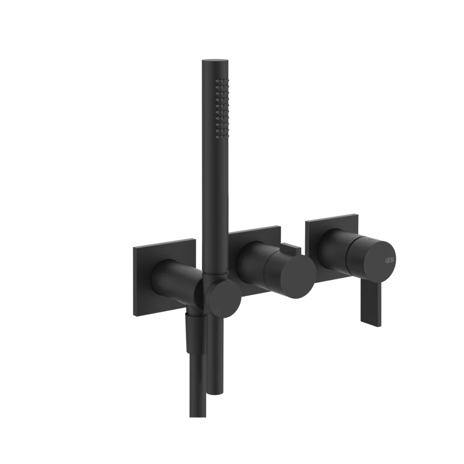 Gessi Inverso Rigato robinet de douche mural avec inverseur 2 voies et douchette 73536 + 54139 Gessi Inverso Rigato robinet de douche mural avec inverseur 2 voies et douchette 73536 + 54139