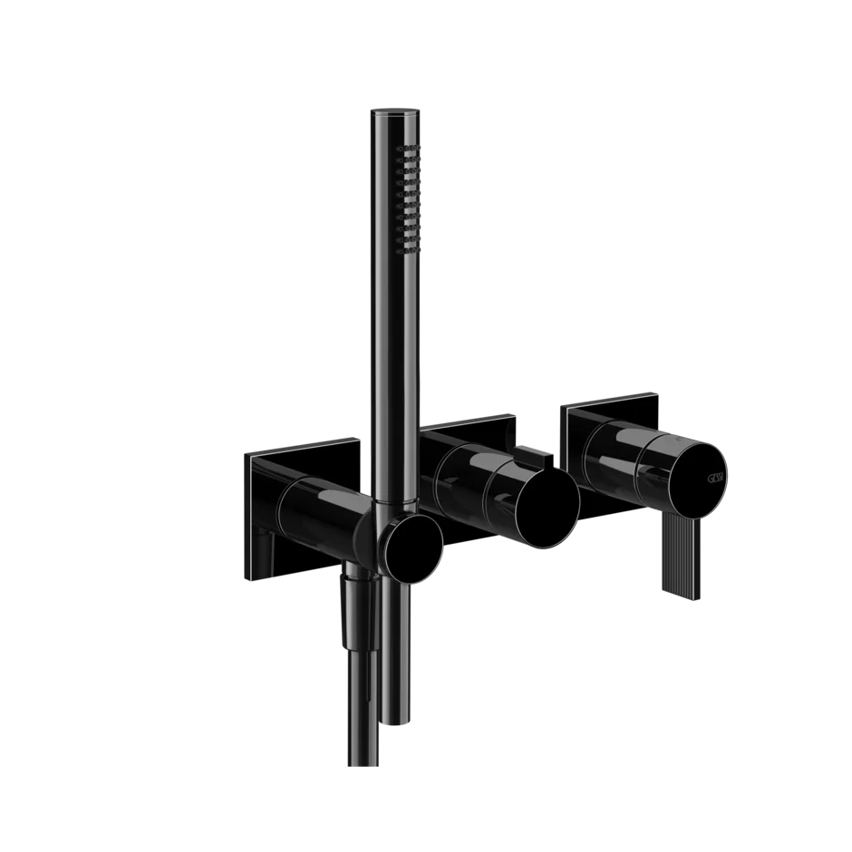 Gessi Inverso Rigato robinet de douche mural avec inverseur 2 voies et douchette 73536 + 54139 Gessi Inverso Rigato robinet de douche mural avec inverseur 2 voies et douchette 73536 + 54139