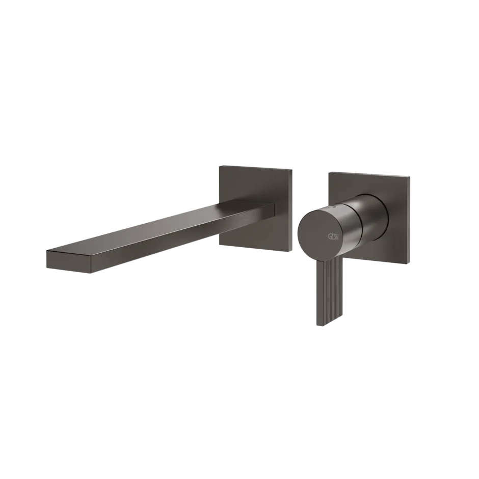 Gessi Inverso Rigato robinet de lavabo mural 73588 + 63397 Gessi Inverso Rigato robinet de lavabo mural 73588 + 63397