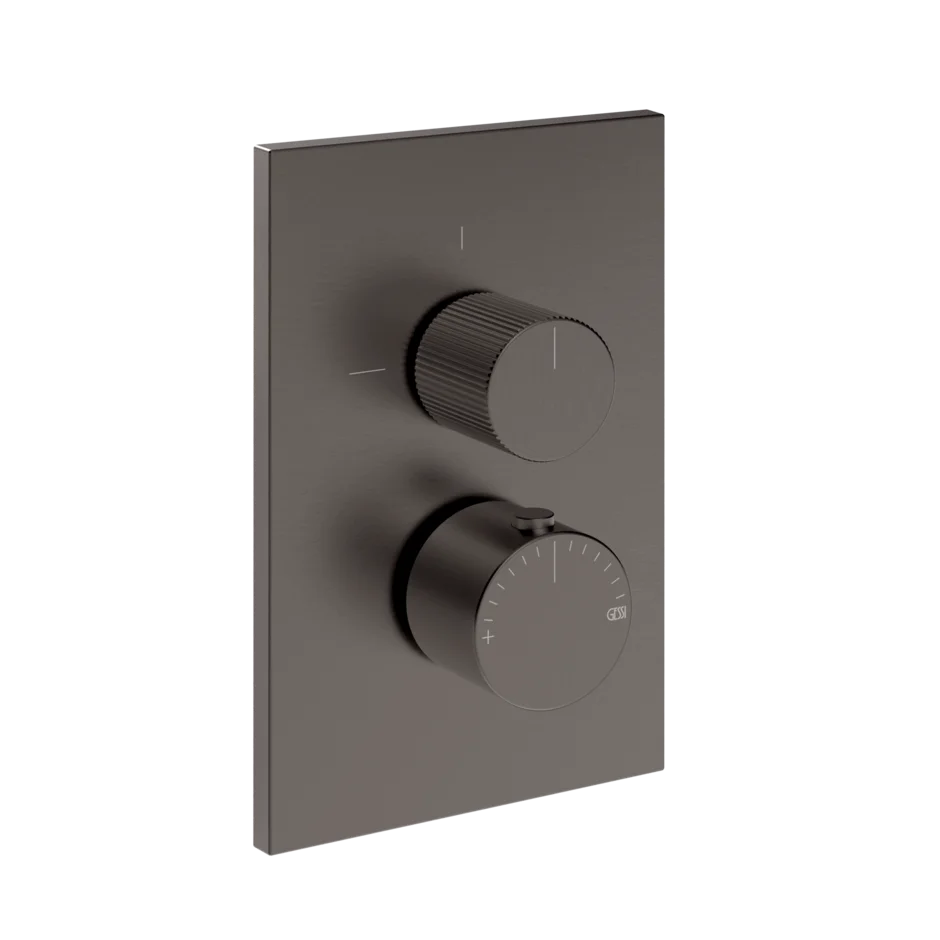 Gessi Inverso Rigato mitigeur thermostatique de douche mural avec inverseur 3 voies 73537 + 09269 Gessi Inverso Rigato mitigeur thermostatique de douche mural avec inverseur 3 voies 73537 + 09269