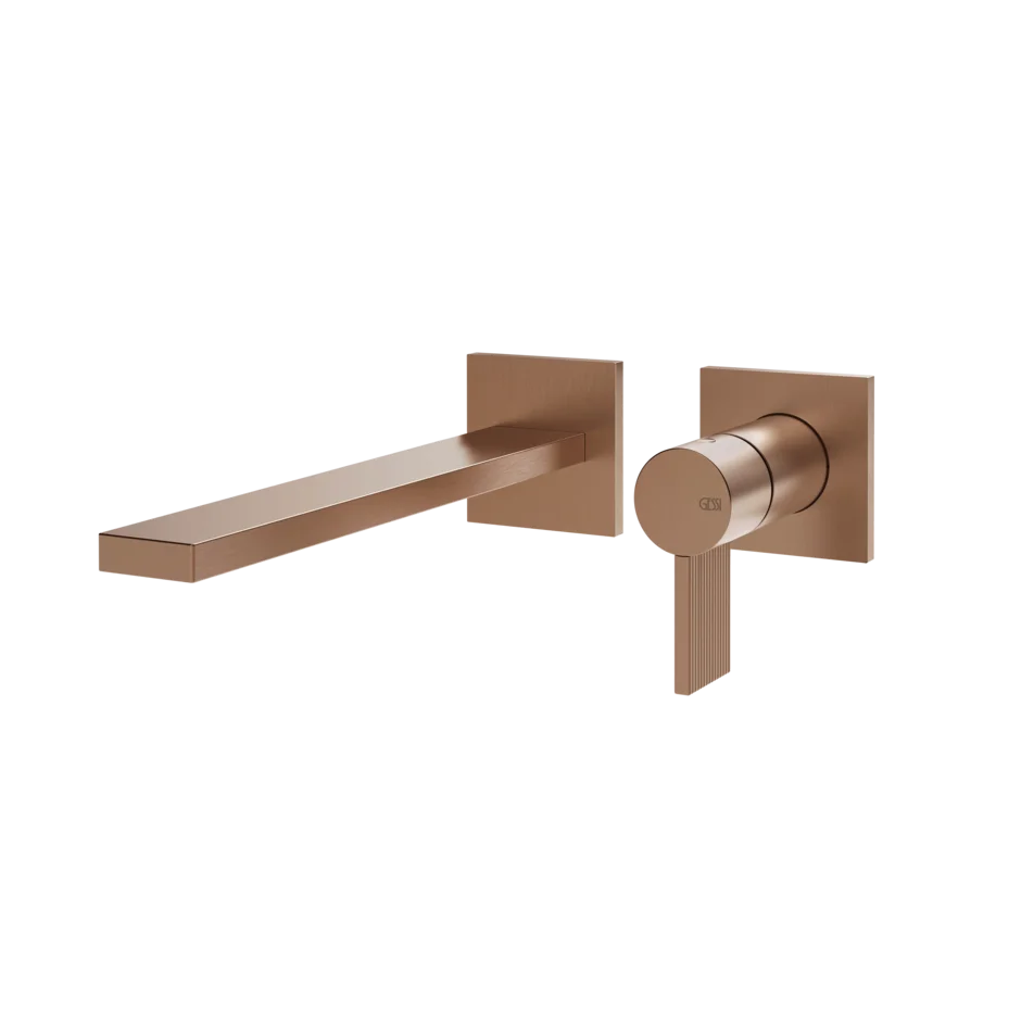 Gessi Inverso Rigato robinet de lavabo mural 73588 + 63397 Gessi Inverso Rigato robinet de lavabo mural 73588 + 63397