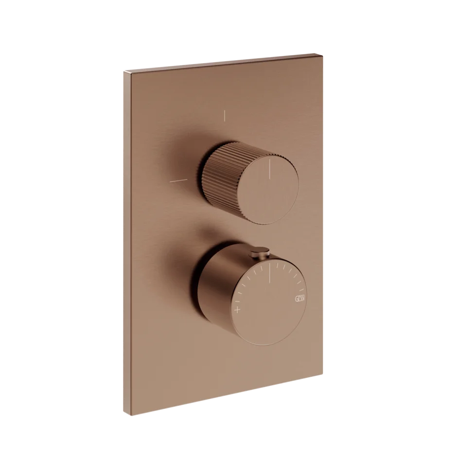 Gessi Inverso Rigato mitigeur thermostatique de douche avec inverseur 2 voies 73535 + 09269 Gessi Inverso Rigato mitigeur thermostatique de douche avec inverseur 2 voies 73535 + 09269