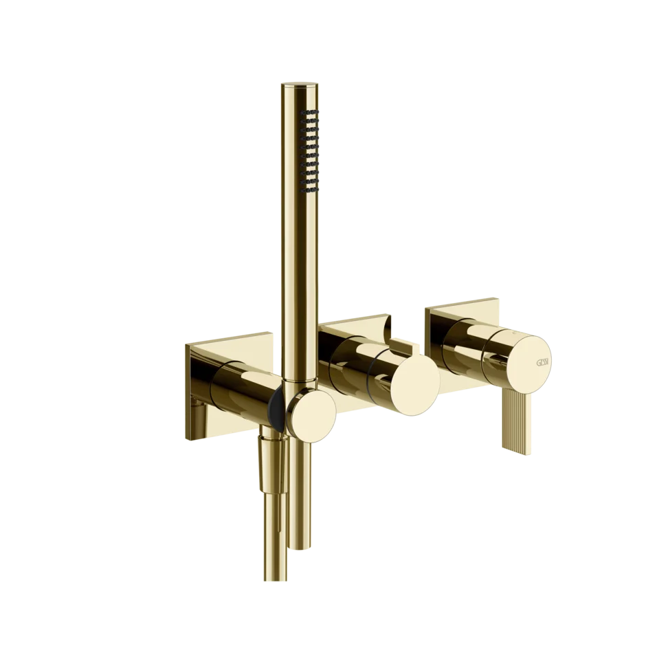 Gessi Inverso Rigato robinet de douche mural avec inverseur 2 voies et douchette 73536 + 54139 Gessi Inverso Rigato robinet de douche mural avec inverseur 2 voies et douchette 73536 + 54139
