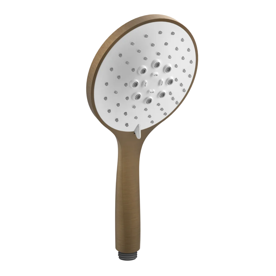 Gessi Rilievo pommeau de douche a trois jets avec insert blanc 14376  Gessi Rilievo pommeau de douche a trois jets avec insert blanc 14376