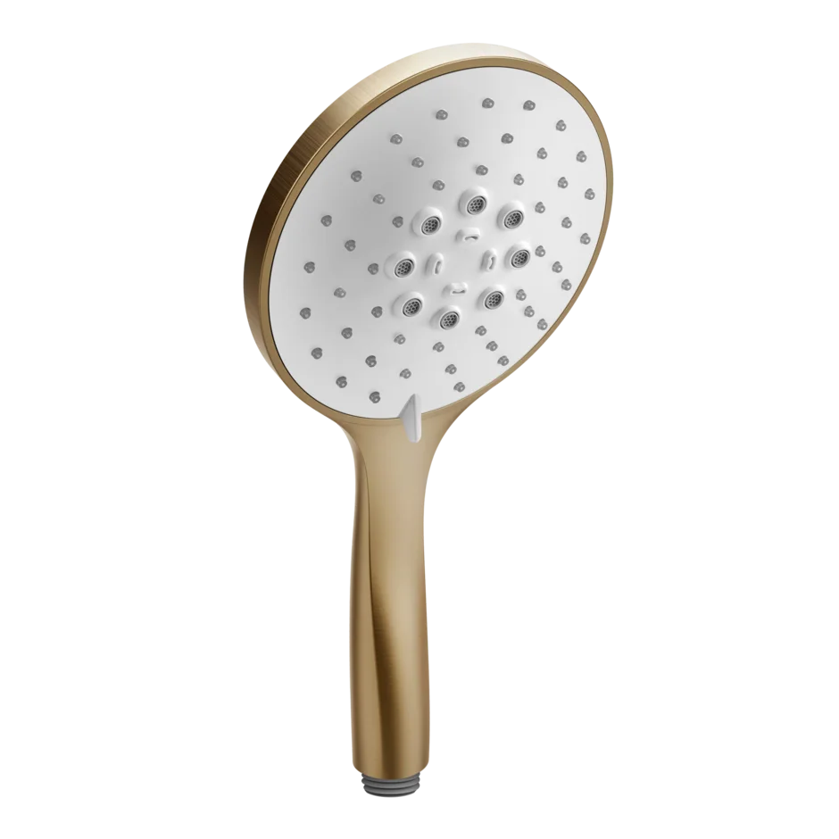 Gessi Rilievo pommeau de douche a trois jets avec insert blanc 14376  Gessi Rilievo pommeau de douche a trois jets avec insert blanc 14376