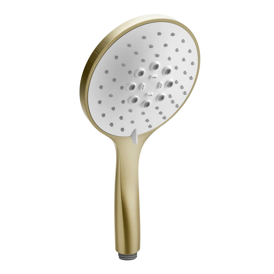 Gessi Rilievo pommeau de douche a trois jets avec insert blanc 14376  Gessi Rilievo pommeau de douche a trois jets avec insert blanc 14376