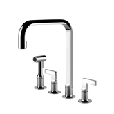 Gessi Inciso rubinetto cucina 4 fori con doccetta mono getto e canna girevole 58703