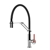 Gessi Officine V rubinetto cucina semi professionale con doccetta estraibile doppio getto 60205