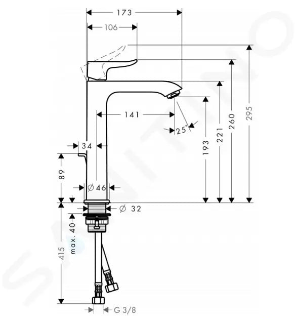 Mitigeur lavabo Metris 200 avec vidage Mitigeur lavabo Metris 200 avec vidage