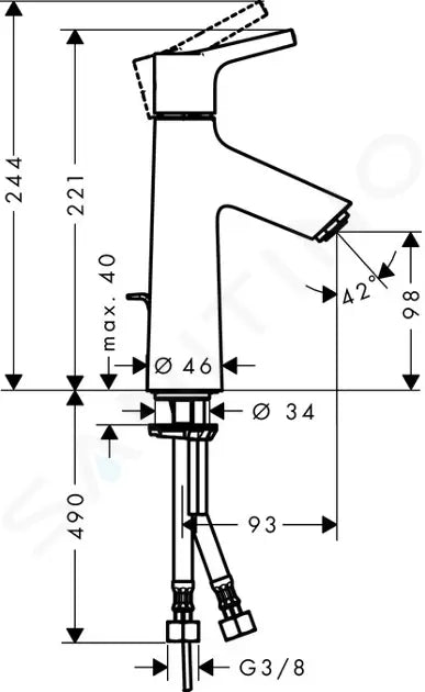 Talis S-Single-lever basin mixer 100 with waste Talis S-Single-lever basin mixer 100 with waste