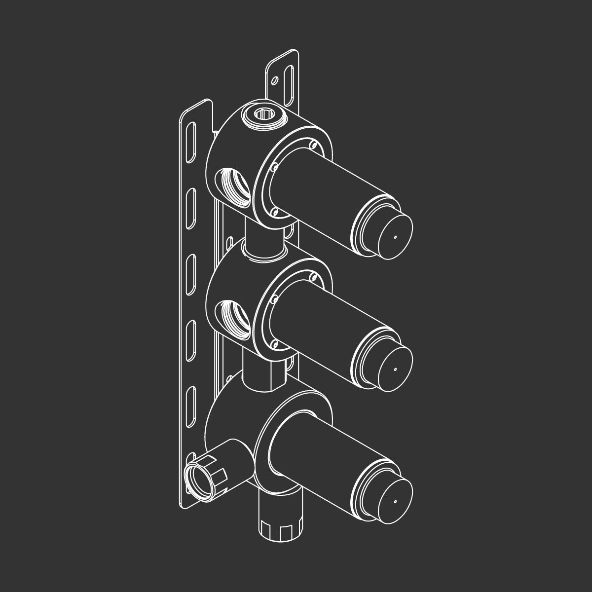 Cea Design Mil360 thermostatic shower mixer with 2 stop faucets MIL62 + UCS16 Cea Design Mil360 thermostatic shower mixer with 2 stop faucets MIL62 + UCS16