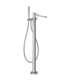 Gessi Inverso Rigato rubinetto vasca da bagno a terra con doccetta 73528 + 46189