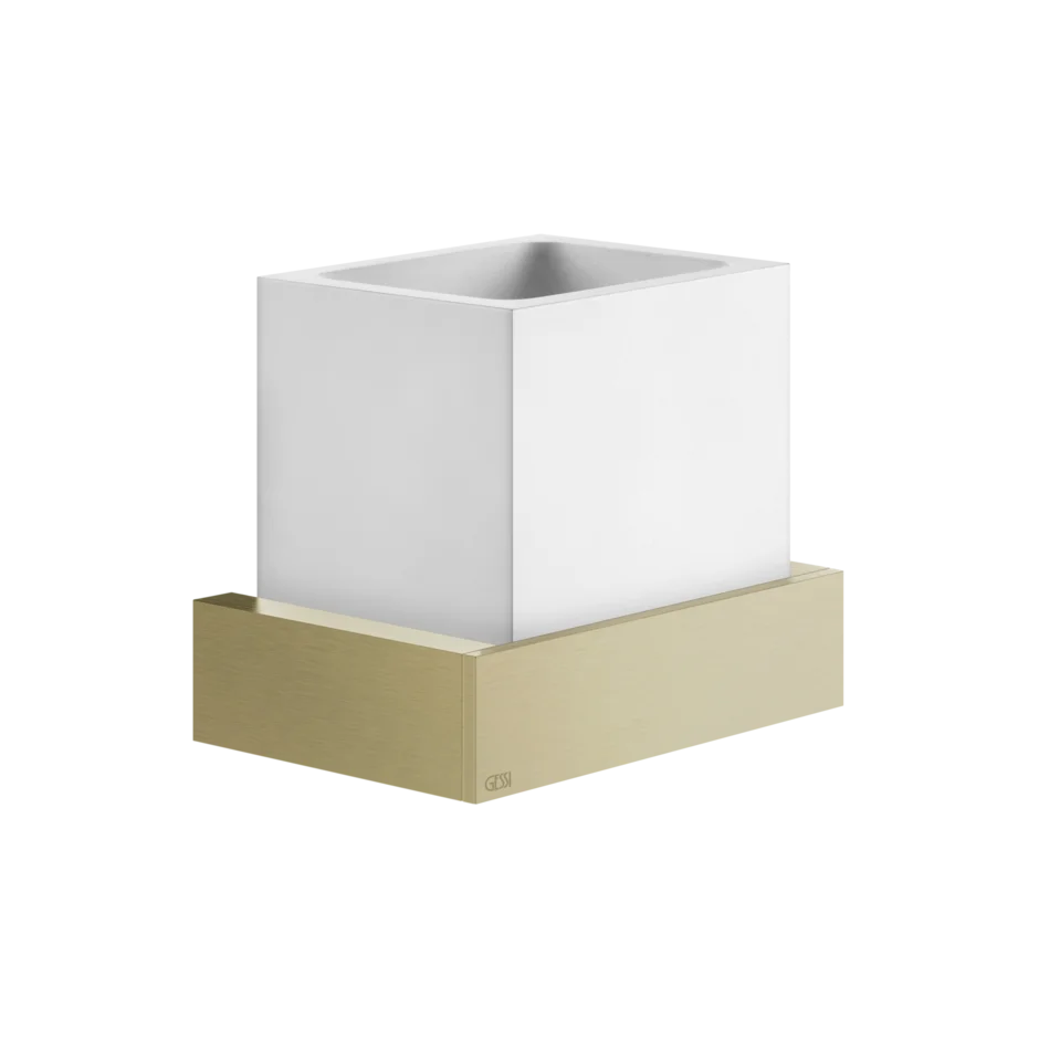 Gessi Rettangolo porte-brosse à dents en pierre frittée blanche 20807 Gessi Rettangolo porte-brosse à dents en pierre frittée blanche 20807