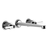Gessi Venti20 rubinetto lavabo 3 fori a parete con bocca lunga 65090 + 45089