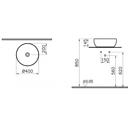 VitrA lavabo da appoggio tondo 5992B401-0016 VitrA lavabo da appoggio tondo 5992B401-0016