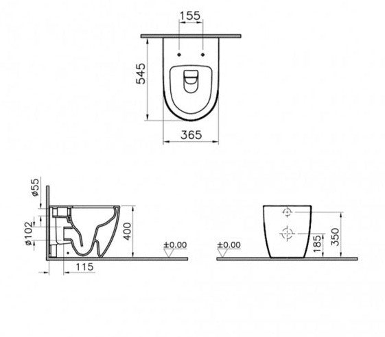 VitrA Sento wc a terra 7985B003-0075 VitrA Sento wc a terra 7985B003-0075