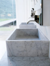 Agape Carrara lavabo da appoggio in marmo ACER0721P