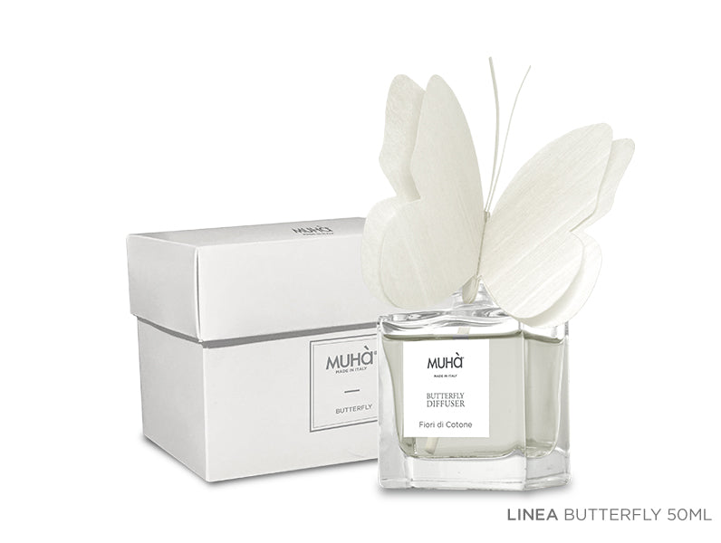 DÉSODORISANT D'AMBIANCE PAPILLON DIFFUSEUR FLEURS DE COTON 50ML MUHÀ DÉSODORISANT D'AMBIANCE PAPILLON DIFFUSEUR FLEURS DE COTON 50ML MUHÀ