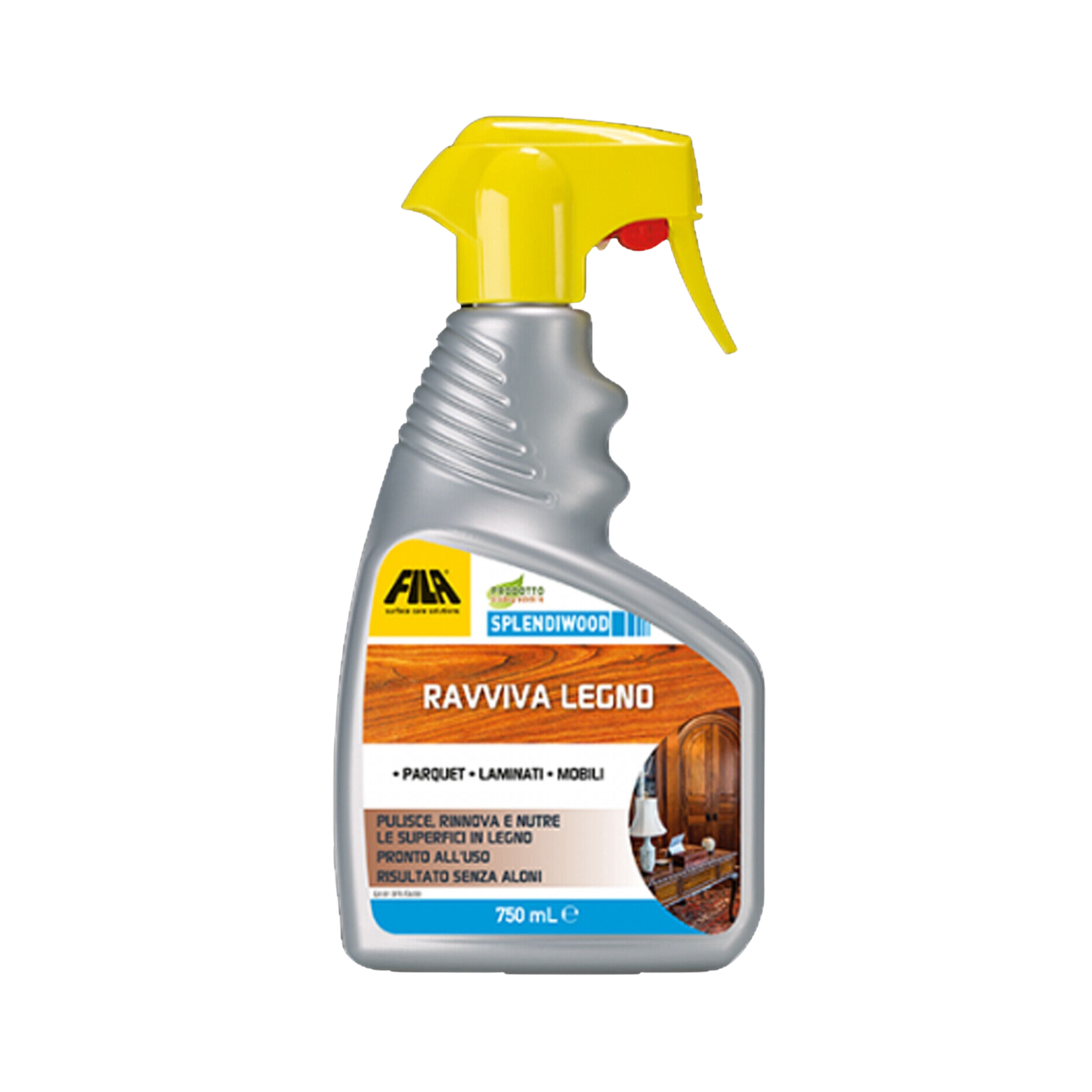Fila SPLENDIWOOD 750ml Pulisce a fondo I pavimenti in parquet verniciato Fila SPLENDIWOOD 750ml Pulisce a fondo I pavimenti in parquet verniciato