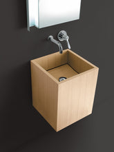 Agape Cube lavabo sospeso in legno ACER0770M
