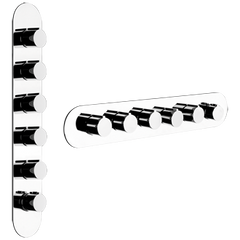 Gessi ANELLO -Parte esterna Miscelatore termostatico alta portata a parete 5 uscite indipendenti . Installazione verticale/orizzontale.- 43109+43070