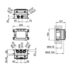 Gessi - Recessed part for push-button mix - 63055