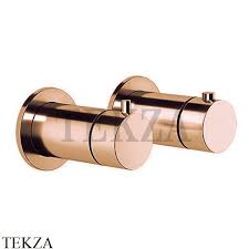 Gessi ANELLO-Parte esterna Miscelatore Termostatico Doccia a parete 2 vie, finitura Warm bronze Br. PVD - 63333#726