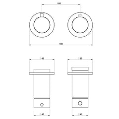 Gessi ANELLO-Parte esterna Miscelatore Termostatico Doccia a parete 2 vie, finitura Warm bronze Br. PVD - 63333#726