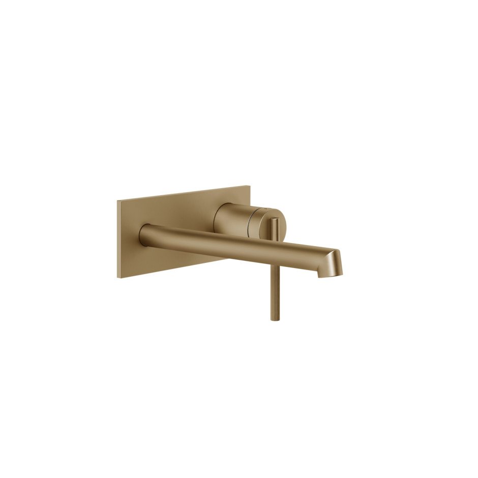 Gessi INGRANAGGIO - External part of the wall-mounted basin mixer with built-in part in Warm Bronze Br. PVD finish - 63397+63589 