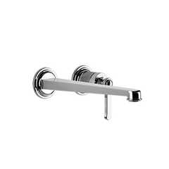 Gessi VENTI20-Miscelatore Lavabo a parete bocca lunga senza scarico con incasso- 63397+65088