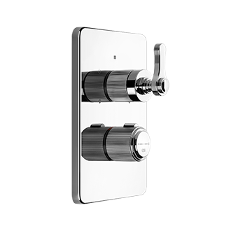 Gessi VENTI20-3-way wall-mounted thermostatic shower mixer with built-in - 09269+65137 