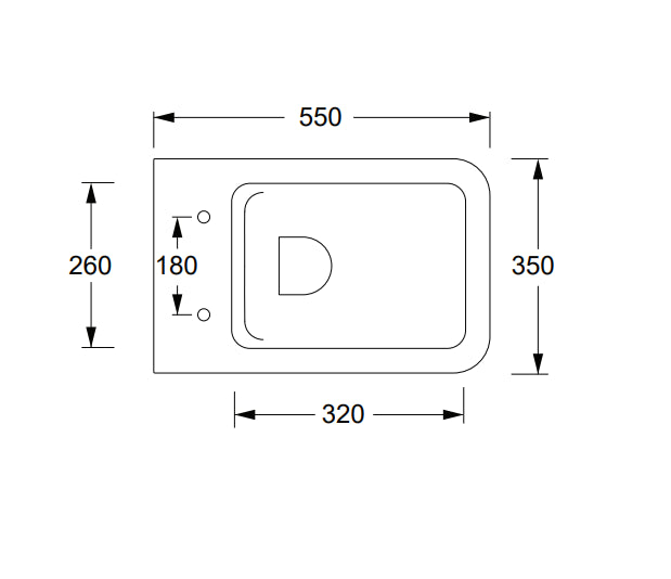 Alice Ceramica Hide Square copriwater soft-close MC3101SQS -  Disegno tecnico
