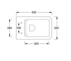 Alice Ceramica Hide Square copriwater soft-close MC3101SQS -  Disegno tecnico