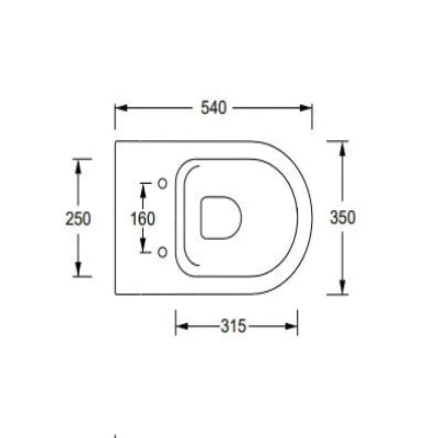 Alice Ceramica copriwater slim soft-close MC2209ES - disegno tecnico