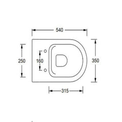 Alice Ceramica copriwater slim soft-close MC2209ES - disegno tecnico