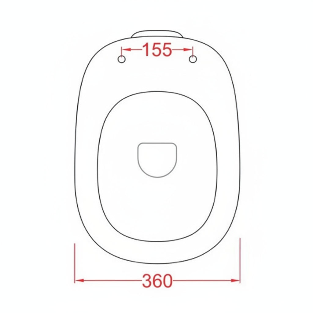 Artceram Ten copriwater TEA002 - disegno tecnico