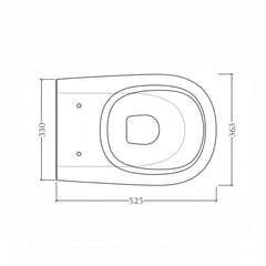 Artceram Ten copriwater slim soft-close TEA005-01 - Disegno tecnico