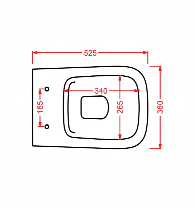 Artceram A16 copriwater soft-close ASA001  - disegno tecnico