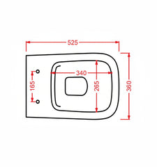 Artceram A16 copriwater soft-close ASA001  - disegno tecnico