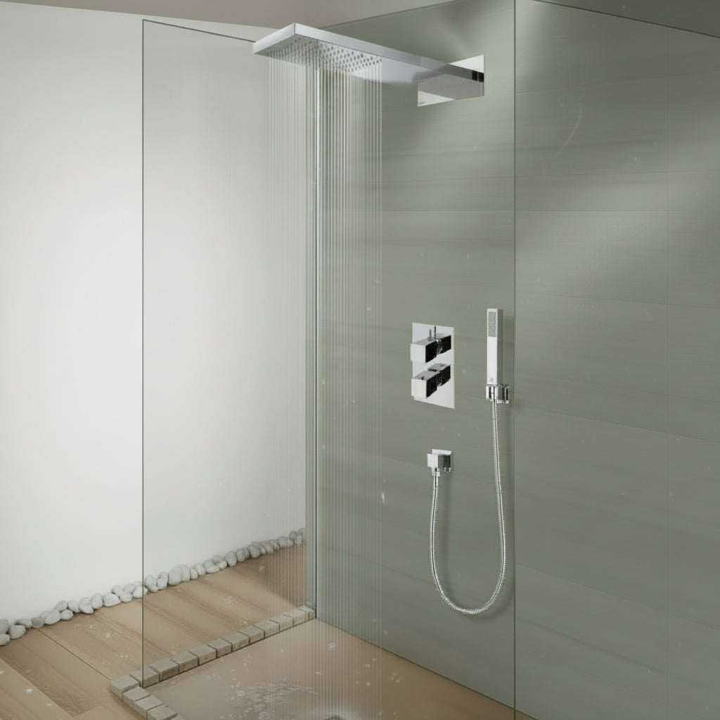 Bossini Manhattan soffione a parete, doccetta e flessibile M90798 -Cromo