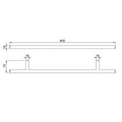 Cea Design Opus porta asciugamani 60cm OPS103KDS - disegno tecnico