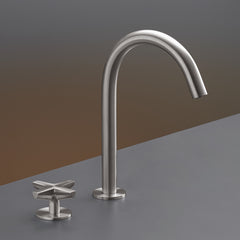 Ceadesign CROSS - Miscelatore progressivo 2 fori con bocca di erogazione girevole H. 235 mm - CRX02