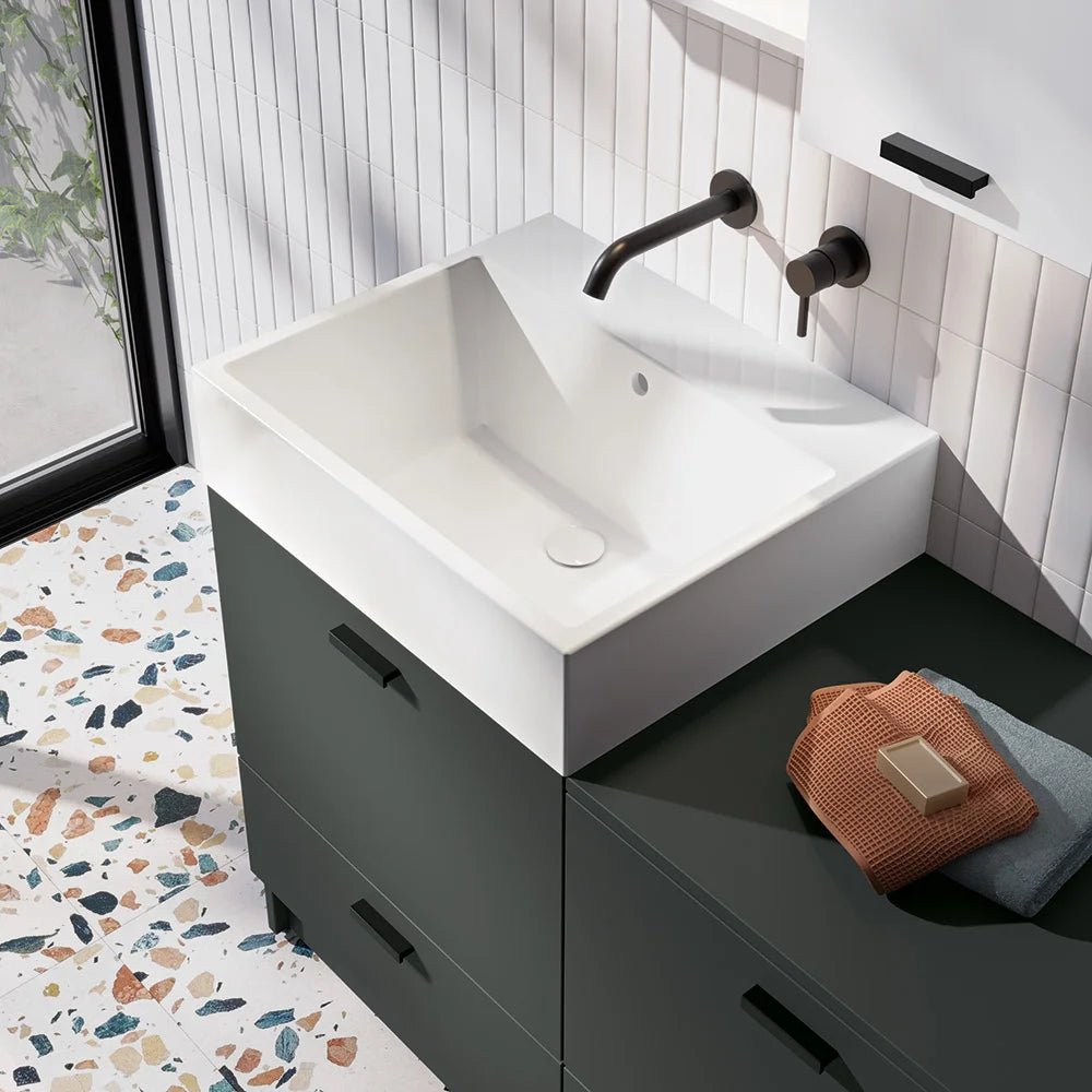 Colavene Acquaceramica Volant-Mobile lavabo 2 cassetti 60x50x71cm – MTC6050PM Piombo fenix