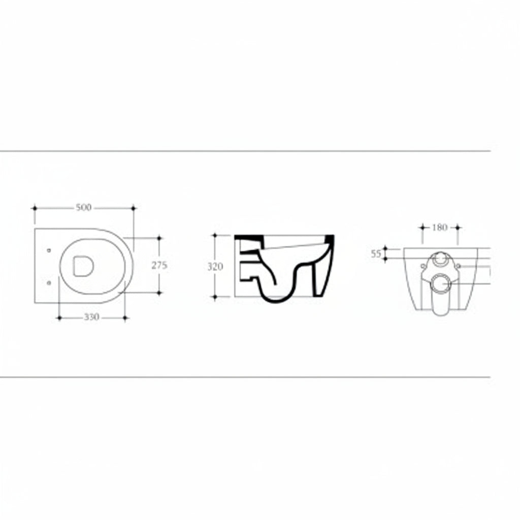 Disegno Ceramica Skip wc sospeso 380 - Disegno tecnico