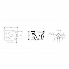 Disegno Ceramica Skip wc sospeso 380 - Disegno tecnico