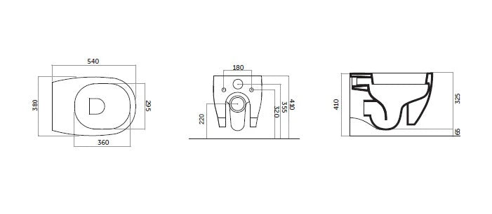 Disegno Ceramica Weg wc sospeso WG00500001 - disegno tecnico